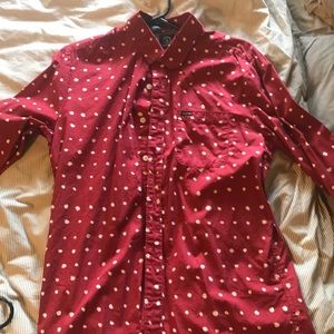 Volcom Polka Dot Long Sleeve Button Down